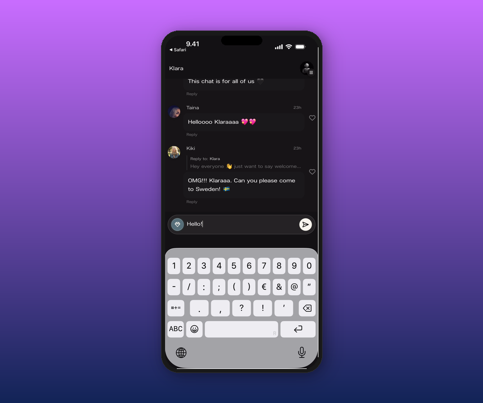 Composer with keyboard open